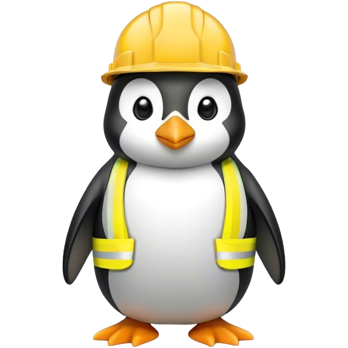 Construction worker penguin  emoji