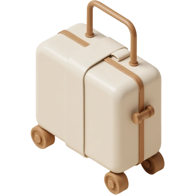 aesthetic ivory minimal suircase with wheels emoji