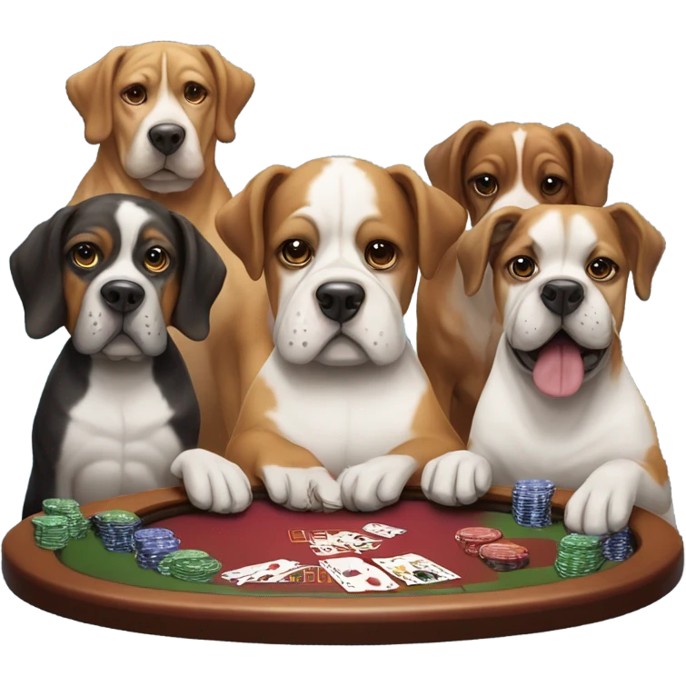 Dog playing poker emoji