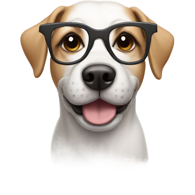 Dog wearing glasses  emoji