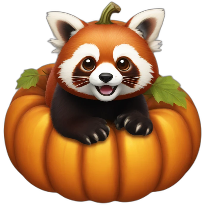 red panda pumpkin emoji