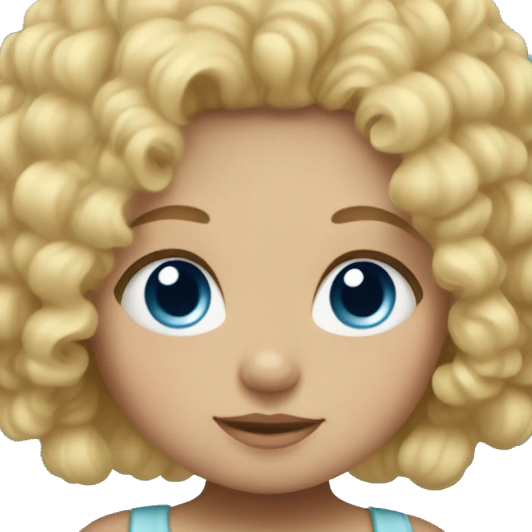 BLONDE HAIR BLUE EYE BABY GIRL WITH CURLY HAIR emoji