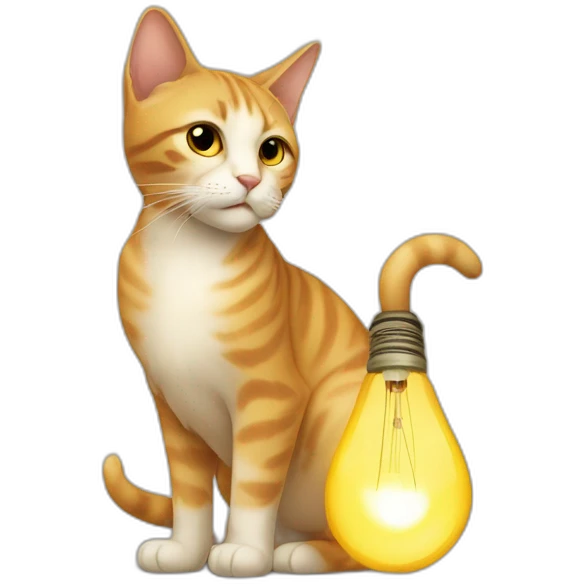 Lâmpada com um gato dentro emoji