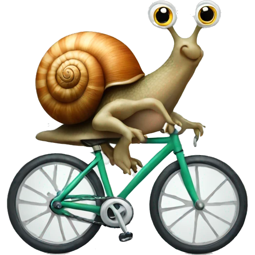 snail riding a bike emoji