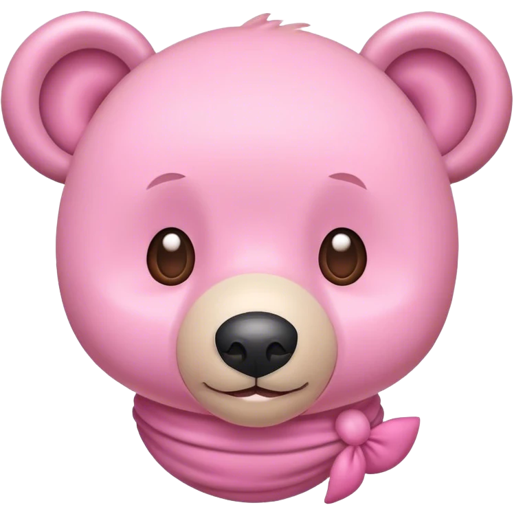 Pink baby rattle head bear emoji