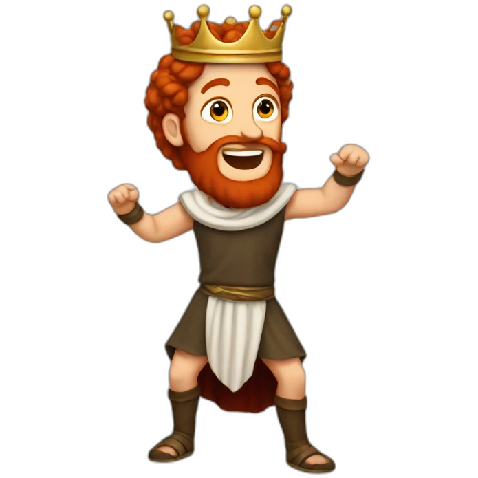 King David dancing red-haired biblical emoji