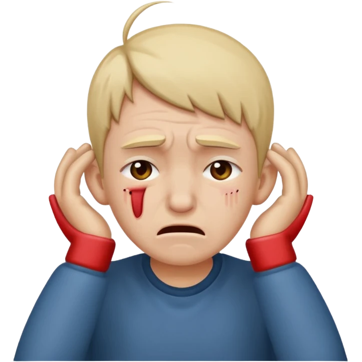 person covering ears, wincing in pain emoji