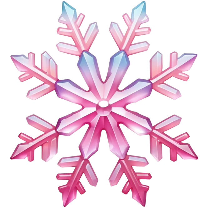 Gradient Pastel Pink crystal gemstone snowflake  emoji