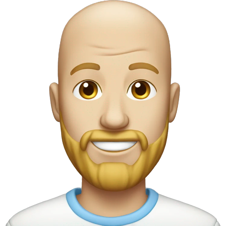 bald man with blond beard blue eyes birthday cake emoji
