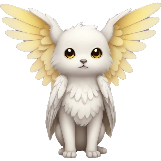 shy cute kawaii winged animal hybrid full body emoji
