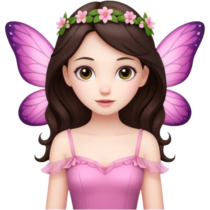 brunette fairy in pink dress  emoji