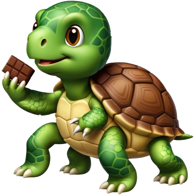 rock climbing turtle eating chocolate emoji