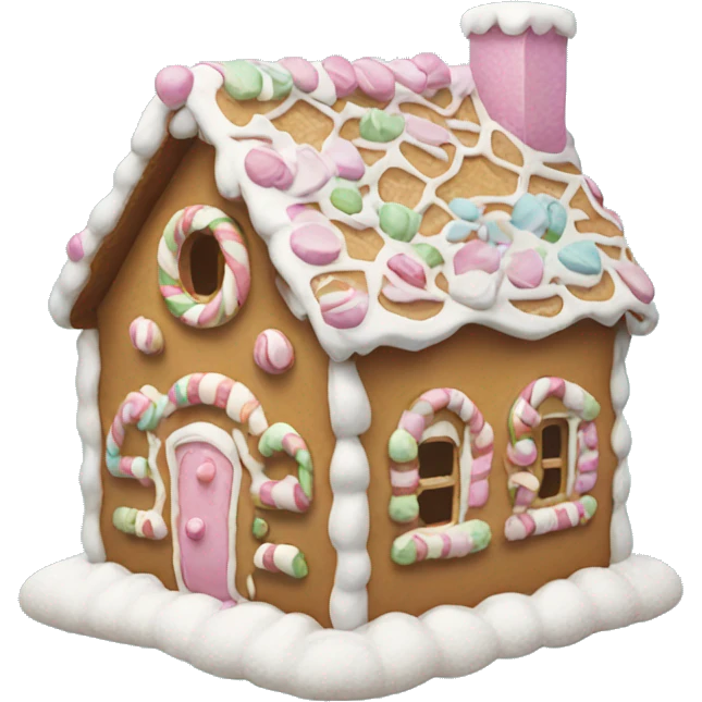 Pastel gingerbread house emoji