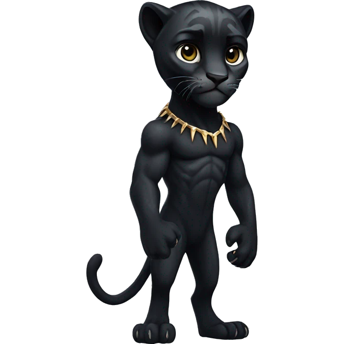 Black panther animal, full body emoji