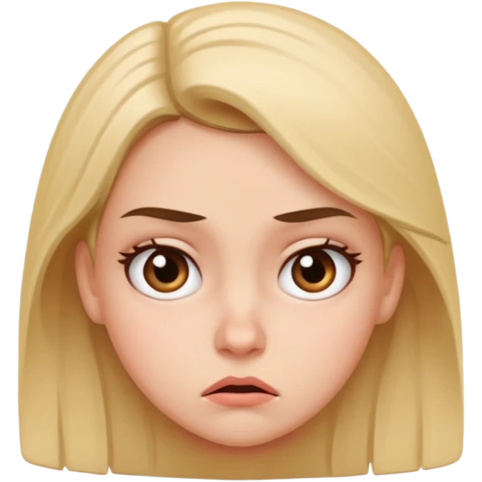 Girl rolled her eyes to show annoying face emoji
