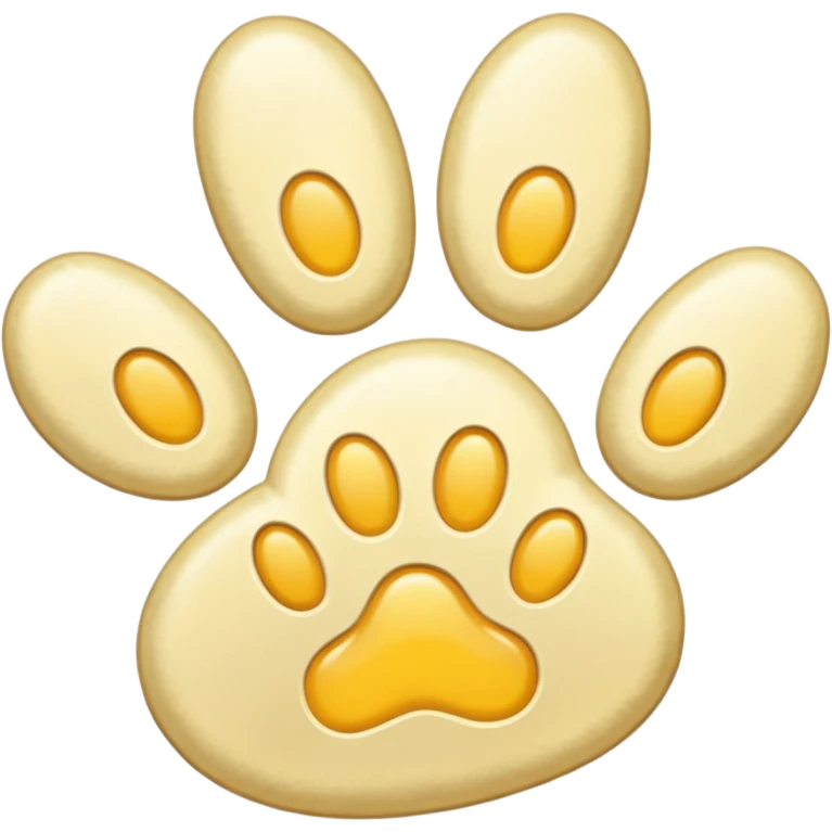 a very light pale pastel golden yellow pawprint emoji