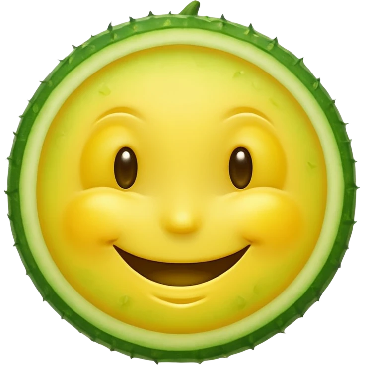 Smiley face with cucumbers on eyes emoji