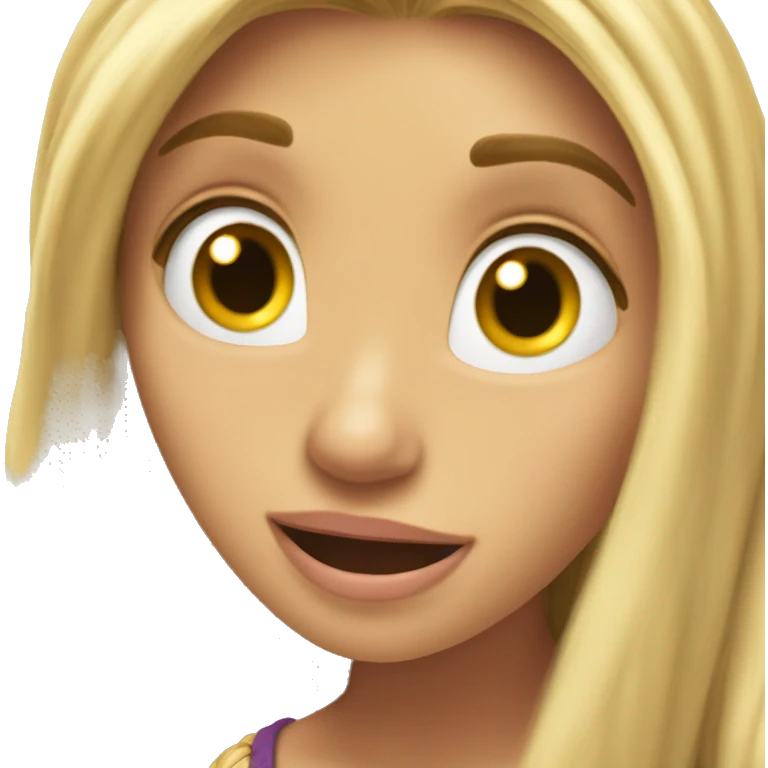 Rapunzel sacando a lengua emoji