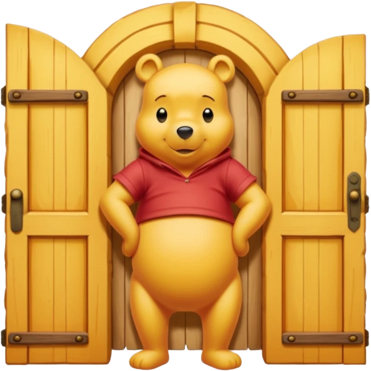 Winnie the Pooh locked wooden door emoji