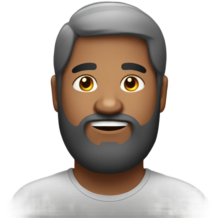 Overweight indian man black hair and beard emoji