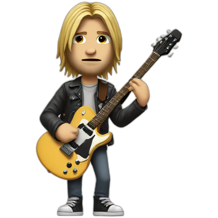 Kurt cobain with his guitar emoji
