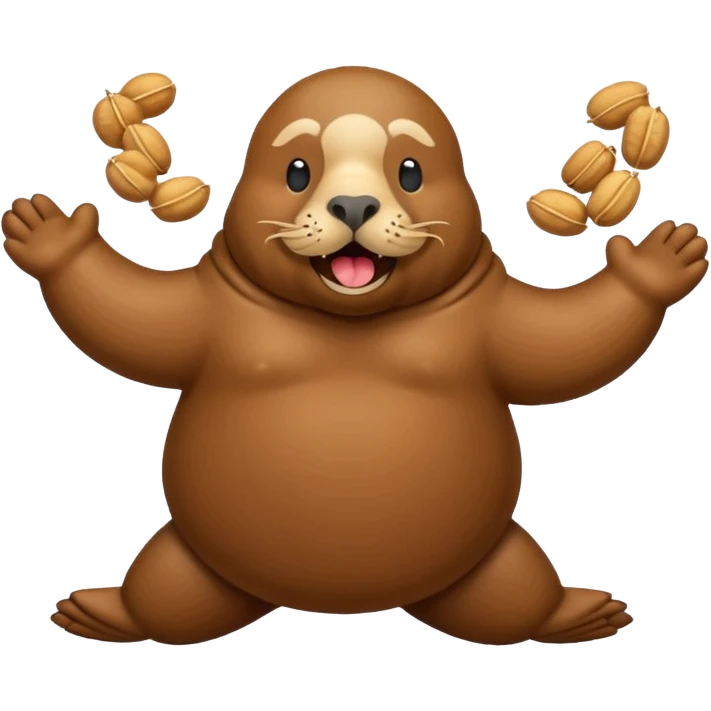 Walrus dancing with peanuts emoji