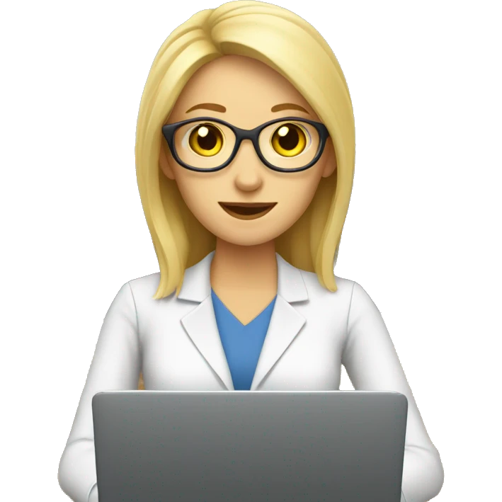 blonde female computer teacher with laptop emoji