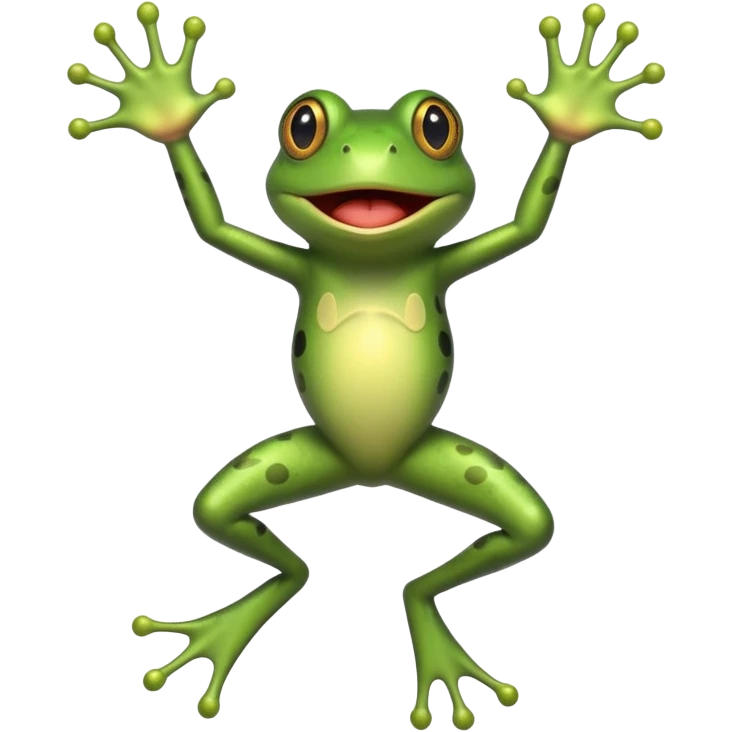 frog startled jumping backward emoji