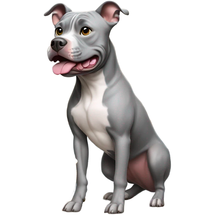 Grey Pitbull baking emoji