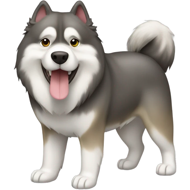 Dog alaskan malamute full-body agouti color happy emoji