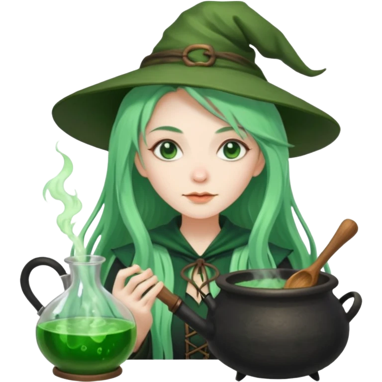 green witch cooking potion emoji