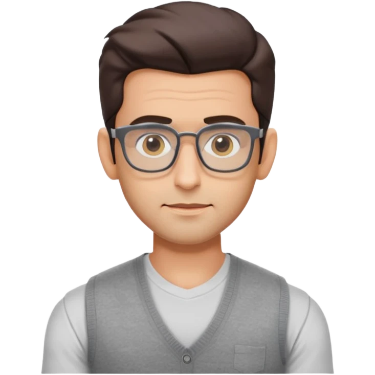generate a pretty bratz emoji 
Make her look like hrithik roshan wearing white tee with a grey v neck sleeveless weater vest over it. wearing rectangle spectacles

he should look exactly  like hrithik roshan. looking autistic emoji