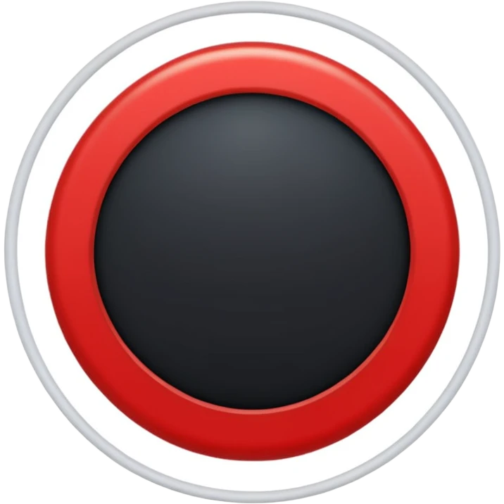 A black circle surrounded by a white circle surrounded by a red circle there should only be 3 rings emoji