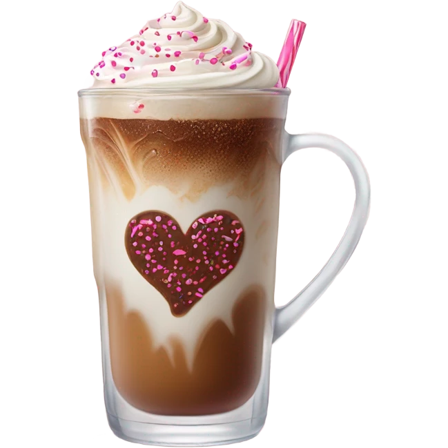 Valentine iced Coffee emoji