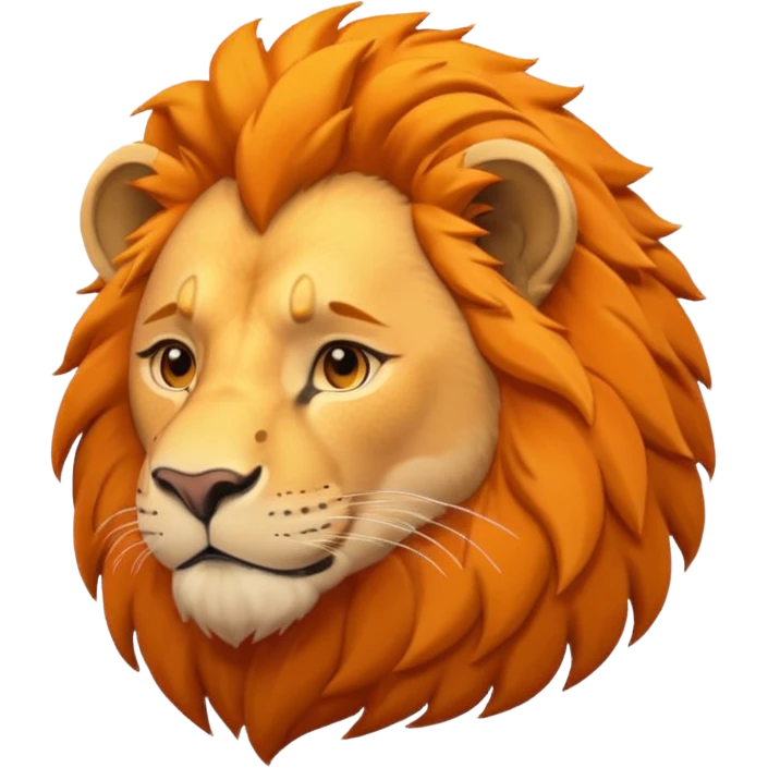 panthera leo male style wild, full flat  cute side profile design in 3d soft l centered composition cartoon style128x128 pixels emoji