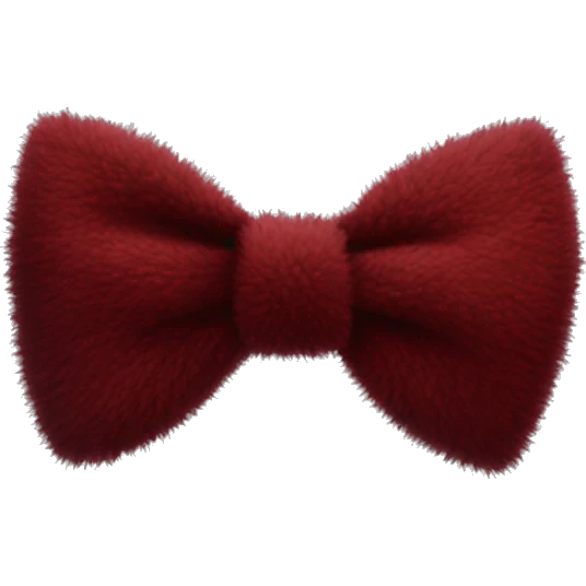 Fuzzy dark red bow emoji