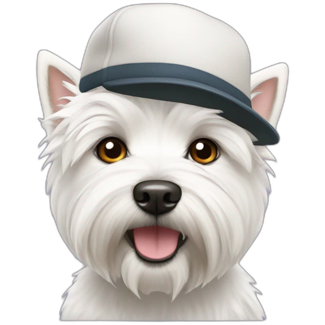west highland white terrier with a cap emoji