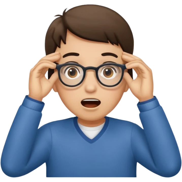 Surprise look pulling glasses down from face  emoji