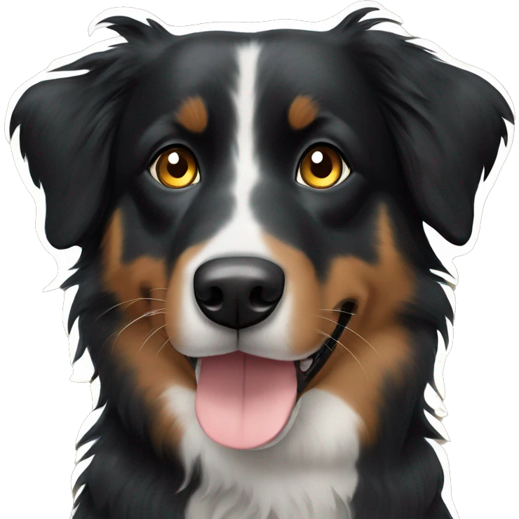 black australian shepherd dog with black muzzle emoji
