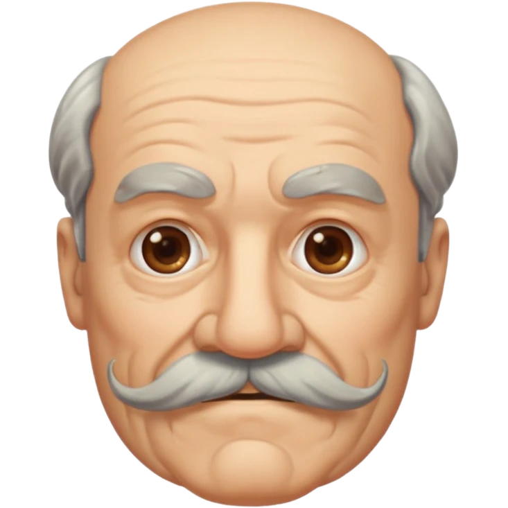 black mustache old man,Big mustache.
negative: Dont use same face style. emoji