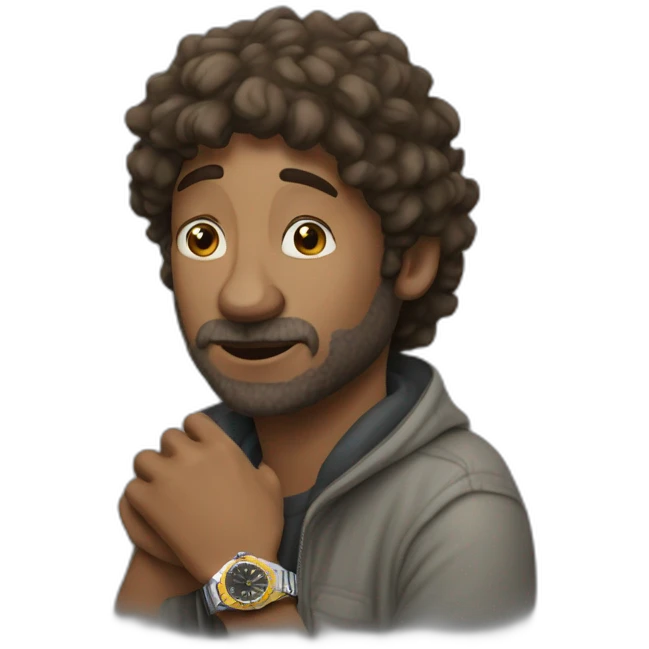 Homeless guy with a rolex emoji