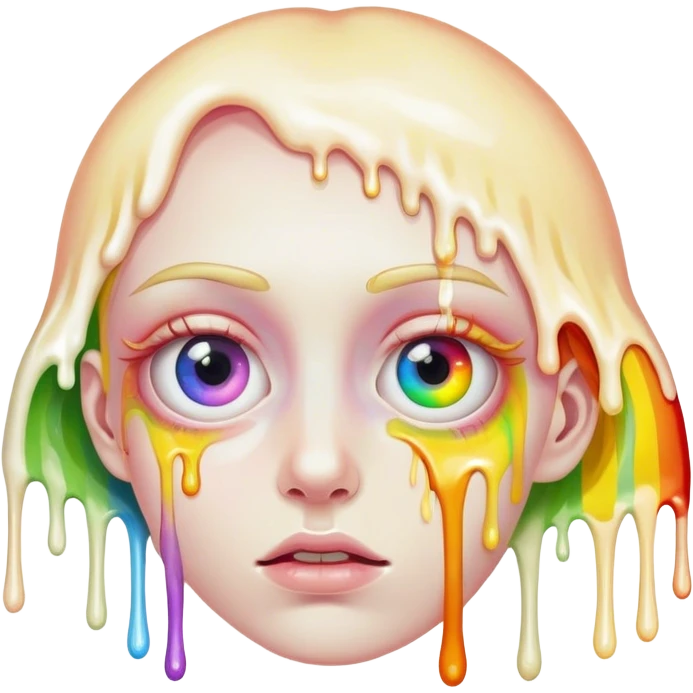 weird melted rainbow eye emoji