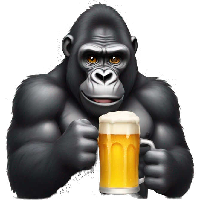 Buff birthday Gorilla drinking beer emoji