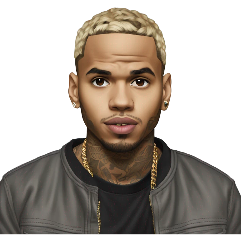 Hyper Realistic Chris Brown with aeko Brown  emoji