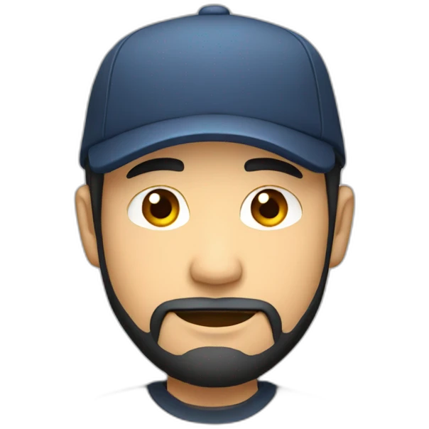 Asian guy with beard and hat emoji