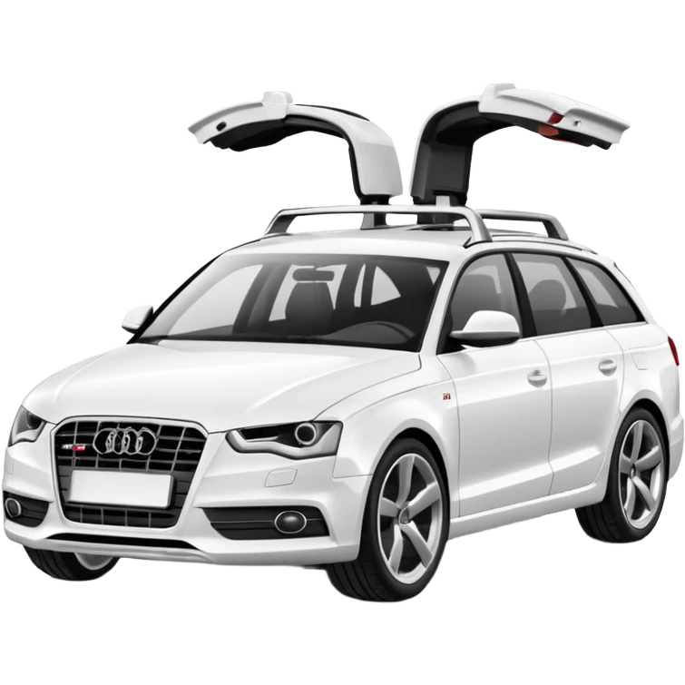 Audi white car wagon emoji