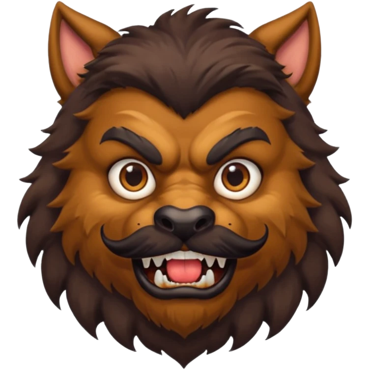werewold with black thick mustache  emoji