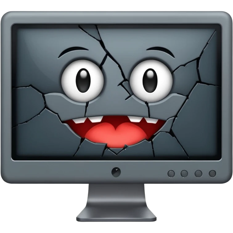 Broken computer monitor with no face  emoji
