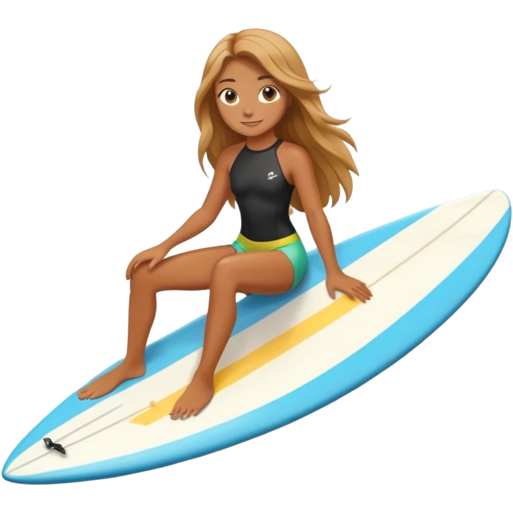 Surfer girl on the board emoji