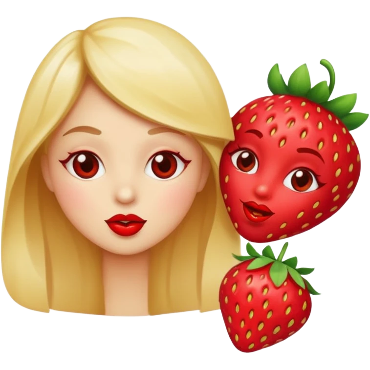 strawberry 🍓 and red kiss 💋 fashioned stylish little emoji for “slay” reaction emoji